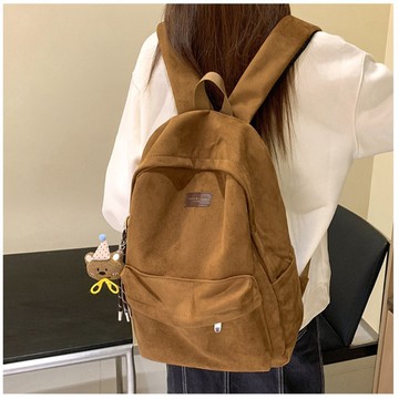 Lucky pack✨雙肩包2026新款高級感絨麵背包女韓係慵懶風初高中生大學生書包