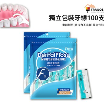 【台灣現貨】獨立包裝牙線100支 細滑牙線棒 牙線 獨立包裝牙線棒 尖頭 清潔牙縫