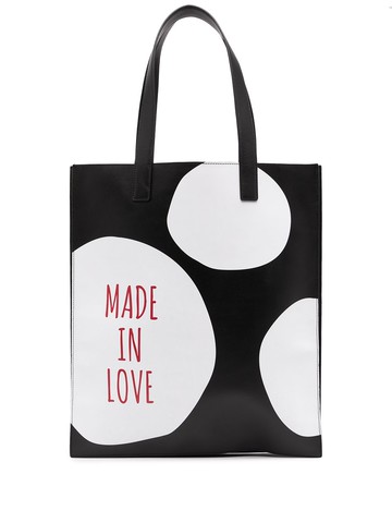 Ports V - spot-print tote bag - unisex - Calf Leather - One Size - Black