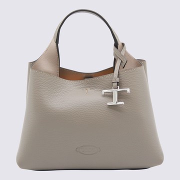 Tod's Dark Grey Leather Top Handle Bag