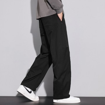 【HOT 本舖】男装2025年秋冬新品全鬆緊彎刀休閒褲男寬鬆舒適直筒褲男休閒百搭時尚潮流高品質褲子男