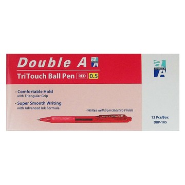 Double A 滑溜原子筆 0.5 mm  紅色  1盒
