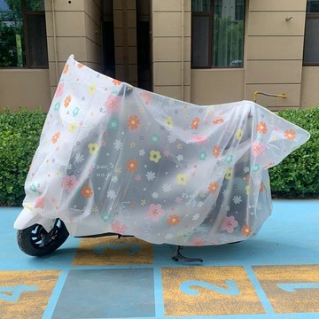 ✨臺灣出貨✨摩托車防水車罩透明防水防塵耐髒電動車全罩通用加厚防曬卡通套1in