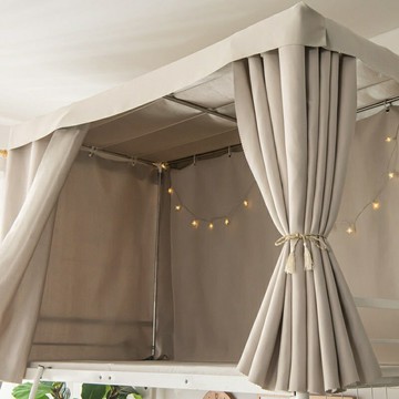 宿捨床簾 遮光寢室遮光簾 上下鋪床幔 純色物理加厚簾子（本商品為綁繩安裝）