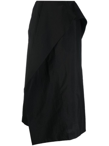 Christian Wijnants - Sargent draped midi skirt - women - Polyamide/Cotton - 36 - Black