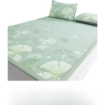 乳膠墊/冰絲蓆 YUCN 裕川 床單款 棲羽-綠色 180*220cm 夏季冰絲涼席 空調軟席子 A類母嬰級夏天涼感席 床單可機洗