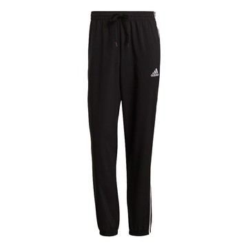 adidas Stripe Loose Straight Training Sports Pants Black