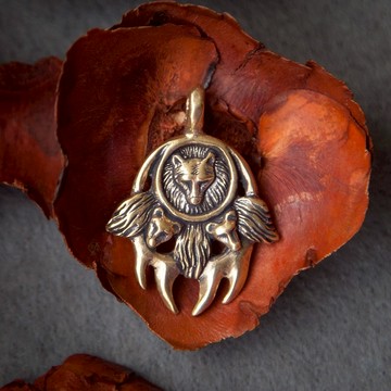 母親熊墜飾。動物項鍊。狂戰士。異教徒飾品。手工製作。圖騰