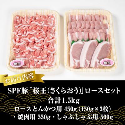 ふるさと納税 佐伯市 SPF豚 大分県産 桜王 (さくらおう) ロースセット (合計1.5kg・3種)