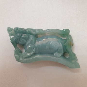 天然緬甸玉A貨-O0247-貔貅小擺件/手排長66.7mm寬14.5mm高38.1mm💰特價2500元