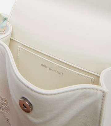 Self-Portrait Bow embroidered top-handle bag