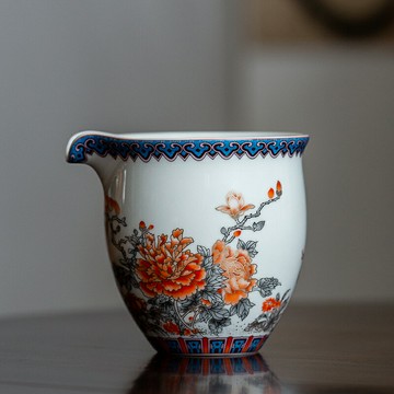 陶福氣 輕奢公道杯功夫茶具配件陶瓷茶海中式勻茶器分茶器禮盒裝