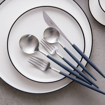 葡萄牙 Cutipol Goa 霧銀五件組餐具 - 粉柄