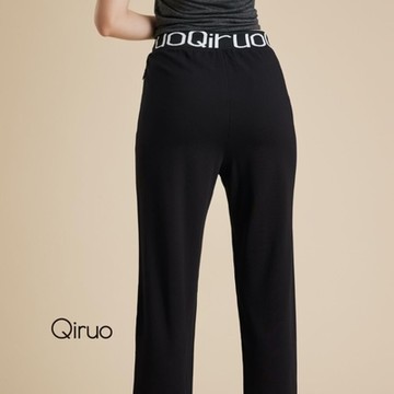 【Qiruo 奇若】專櫃黑色九分褲3223C 彈力舒適