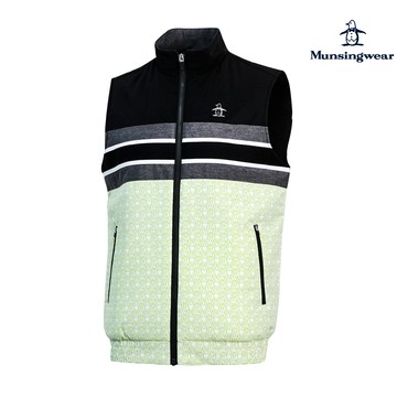 【Munsingwear 企鵝】男款淺綠色輕便鋪棉運動背心 MGQL6503