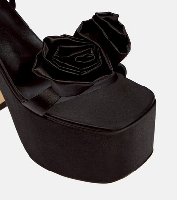 Magda Butrym Appliqué satin platform sandals
