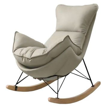 科技布搖椅陽臺龍蝦椅休閑網紅懶人沙發椅輕奢貓爪皮搖椅[010209DD]