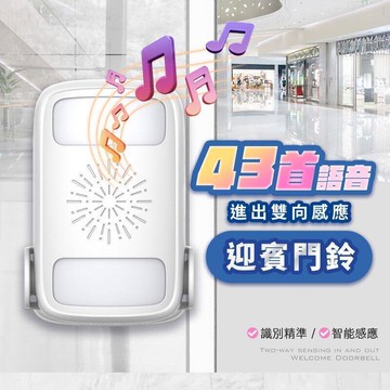 【雲渡小鋪】智能語音迎賓門鈴 43種語音 迎賓門鈴 迎賓感應器 感應門鈴 感應器 無線門鈴 無線電鈴 迎賓門鈴