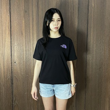 美國百分百【全新真品】The North Face 短袖上衣 棉質 女款 TNF T恤 logo 短T 黑色 DE23