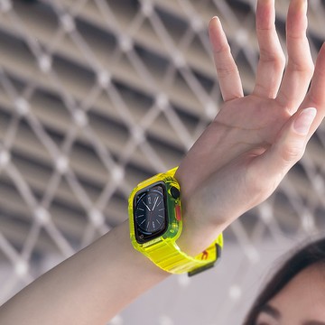 Apple Watch 45/44mm Saido 街頭潮流一體成形錶帶-黃色
