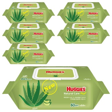 HUGGIES 好奇 Nature care plus 濕紙巾 掀蓋式  64張  6包