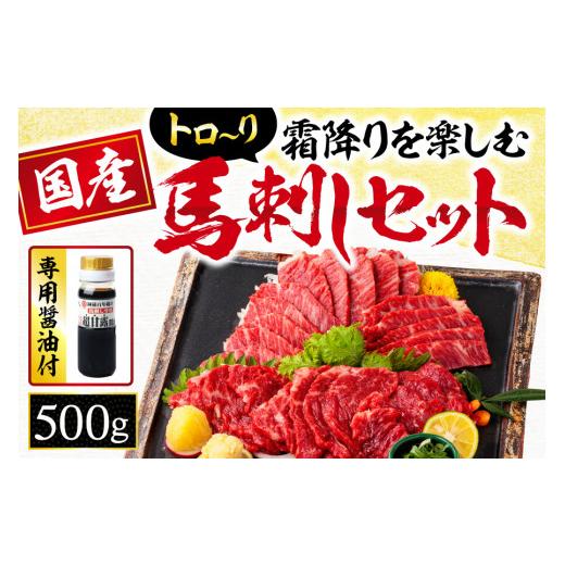 ふるさと納税 熊本県 玉名市 馬刺し 国産 サシが決め手の「トロ〜り馬刺しセット」 約500g