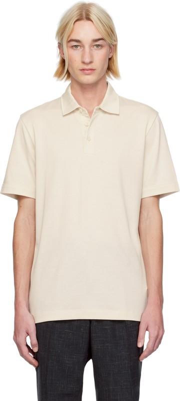 BOSS 米色三扣 Polo 衫