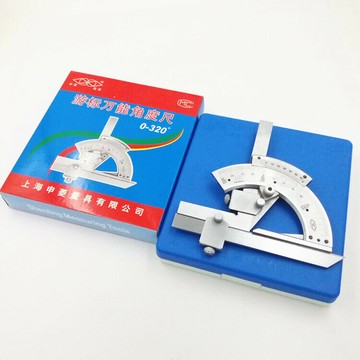 上海申菱遊標萬能角度尺0-320度 萬能角度規 量角器角度尺{鑫弘-工葉電器}可開發票