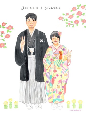 客製化 水彩似顏繪 / 結婚