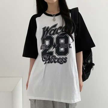 Vuja de 純棉 t恤 短袖上衣女 印花 T恤 韓國上衣 oversize T恤 寬鬆上衣 潮流衣服  ins風