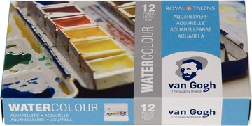 梵谷VAN GOGH 塊狀水彩12色入*20M8612(鐵盒)【APP滿額下單10%點數(單一帳號最高5000點)】1/31止