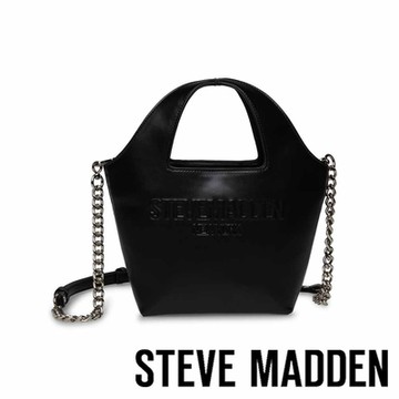 STEVE MADDEN-BVEENA 簡約皮革水桶包-黑色