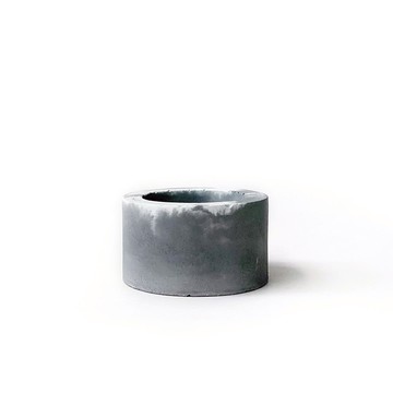 墨黑系列 | 小圓形雙色混合水泥盆器 可搭配同色底盤