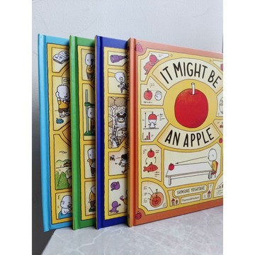 【查德書境】📚吉竹伸介4冊繪本簡體中文版英文版📚1這是蘋果嗎2後來呢3好無聊啊4做個機器人假裝是我。超值超級想像力4冊
