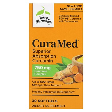 Terry Naturally, CuraMed，高吸收薑黃素，750 毫克，30 粒軟膠囊