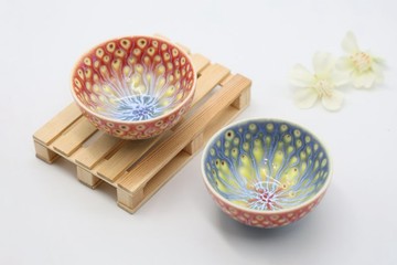 【鶯歌燒】邱毓寧—孔雀開屏品茗對杯