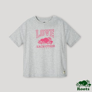 Roots 女裝 濃情蜜意系列love海狸短袖t恤 灰色 Yahoo奇摩購物中心 Line購物
