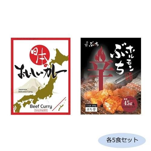 日本のおいしいカレー ビーフカレー＆ホルモンぶち辛カレー 各5食セット 送料無料