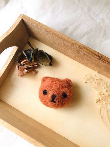 雪球巧克力_巧克力棕熊羊毛氈 別針