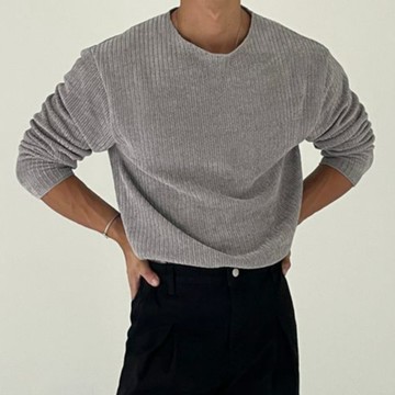正韓設計款絨面感圓領長袖上衣 4色 YUPPIE 預購商品 0925