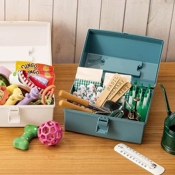 HACOTTO 長形多功能PP手提式收納工具箱(加大款)-多色可選 湖水藍