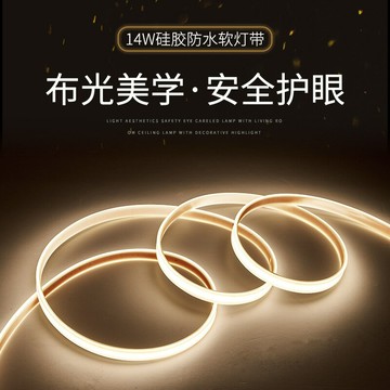 COB燈帶智能燈帶led條自粘軟燈條全光譜家用硅膠燈帶調光色線性燈 d7194