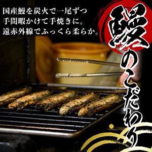 ふるさと納税 y082 うなぎ白焼き3尾！国産鰻を炭火でじっくり手焼き！秘伝自家製ダレもうなぎの美味さの秘訣！ 鹿児島県湧水町