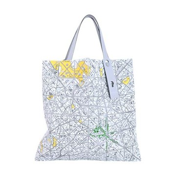 ISSEY MIYAKE 三宅一生-BAOBAO 雙色衛星圖騰6x6手提包(灰x白)