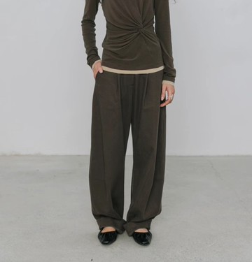 法式復古 萊賽爾棉彎刀長褲