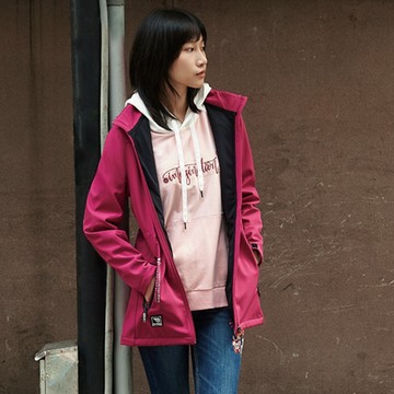 保暖撥水軟殼長版女外套-B35061