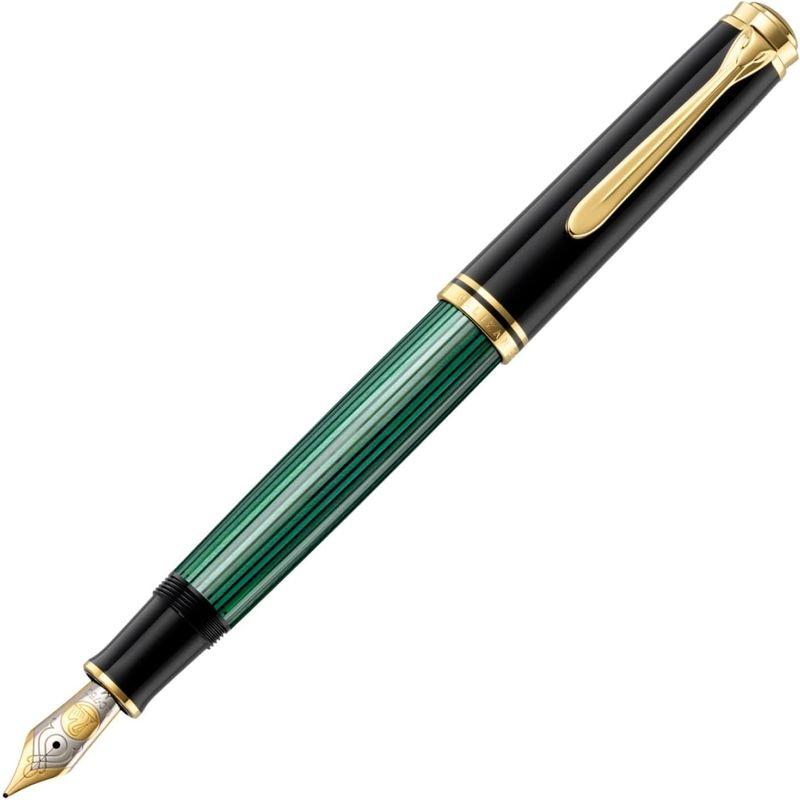 Pelikan ペリカン 万年筆 F 細字 緑縞 スーベレーン M800 正規輸入品