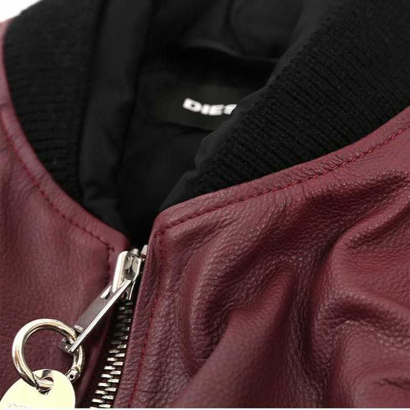 ディーゼル DIESEL レザーボンバージャケット レディース 牛革