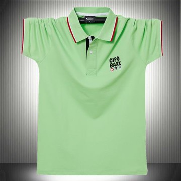 夏季加肥大碼短袖T恤氣質肥佬特寬松純棉帶領半截袖熒光綠POLO衫