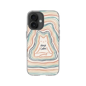iPhone 16 Clear Case（相機按鈕） 透明 - ilovedoodle (Lim Heng Swee) - Mindful Cat - 冷靜
